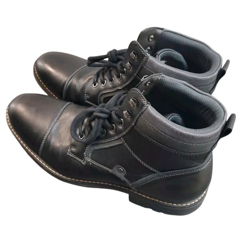 Kohls Graham Mens Black Cap Toe Combat Ankle Boots Size 13 GrahamBlack